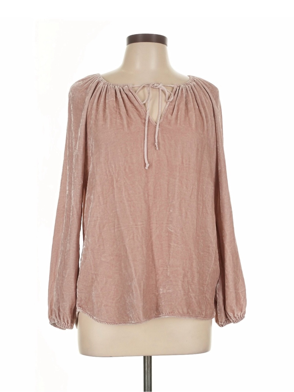 NWT Velvet by Graham & Spencer Dusty Rose Velvet Peasant Blouse